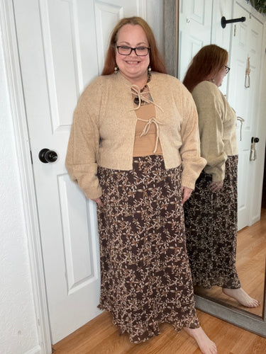 Heather Bow Front Sweater - Mikarose