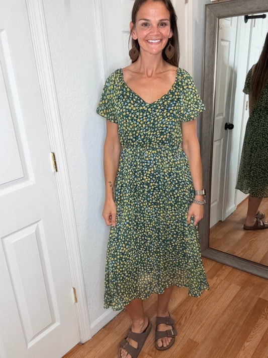 MARIETTA CHIFFON MIDI DRESS - HAPTICS