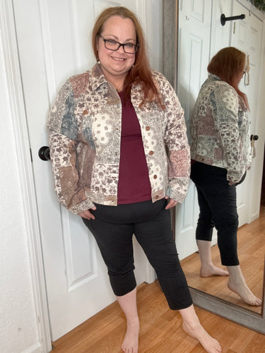 Vivian Paisley Denim Jacket - Risen