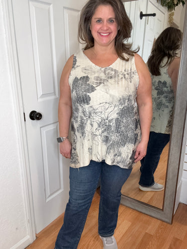 Fiona Sleeveless Top With Lace- Vocal