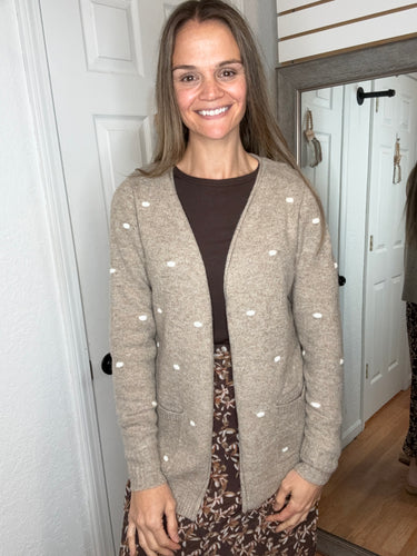 Amelia Dot Cardigan Mocha - Staccato