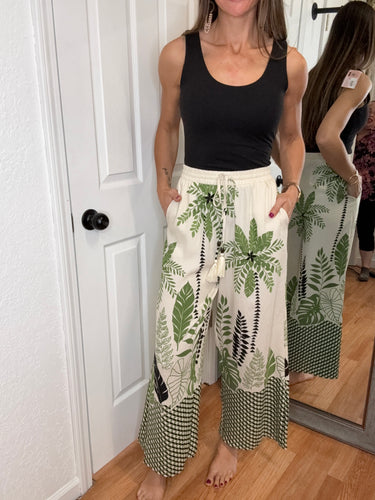 COCO PALM WIDE LEG PANTS - ODDI