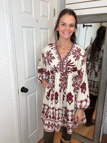 BRANDY DRESS BURGUNDY- HAYDEN