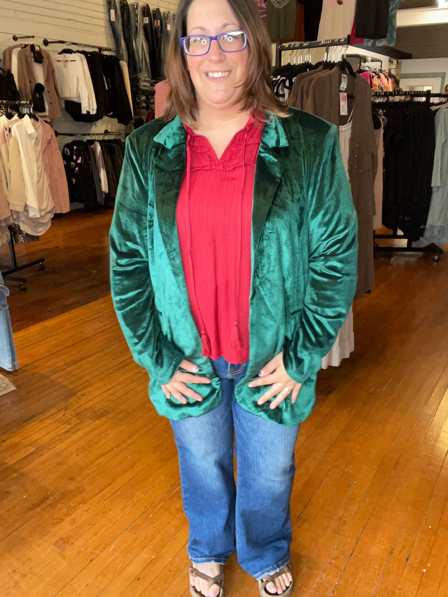 MARTHA MAE VELOUR BLAZER