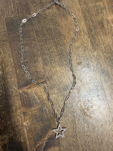 Paperclip Silver Charm Necklace