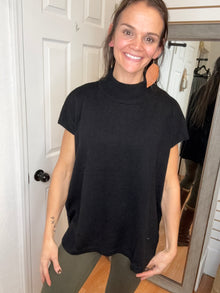 SALINA MOCK NECK SWEATER BLACK - ANNIEWEAR