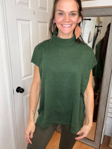 SALINA MOCK NECK SWEATER DEEP GREEN - ANNIEWEAR