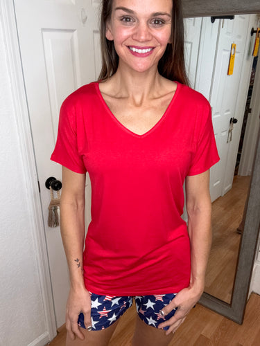 CHLOE TEE - RED - MICHELLE MAE