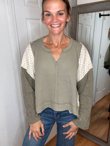 Ollivet Pullover Long Sleeve Top- POL