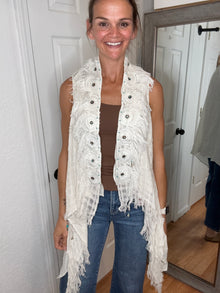 Flora Crochet Layering Vest- POL