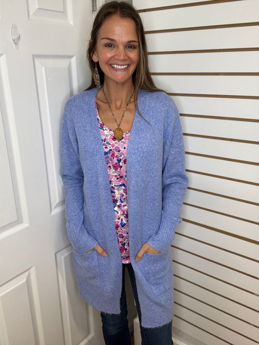 MICHELLE MAE Madison Cozy Cardigan - BLUE