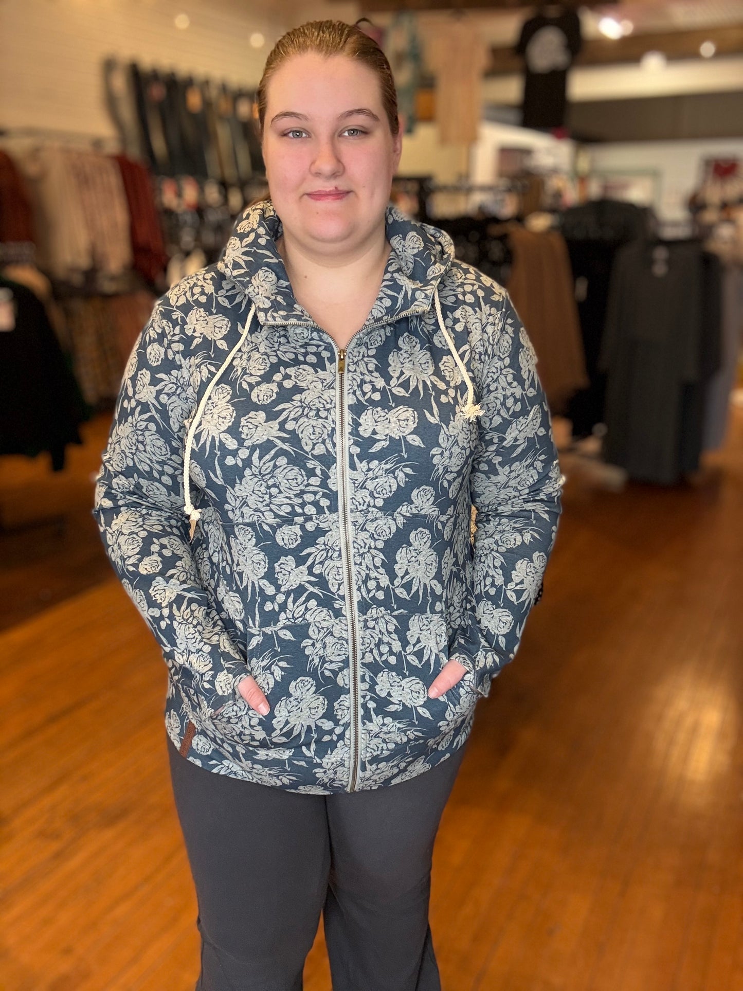 AMPERS&- full zip Hooded sweatshirt - twilight blooms