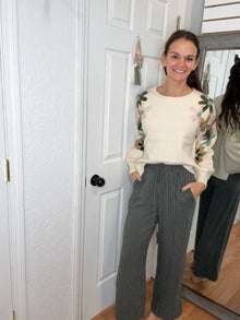 PENNY PINSTRIPE PANTS OLIVE- HAYDEN