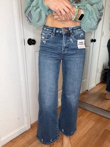 Marla Crop Wide Leg Denim Jeans- Risen