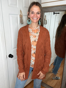 Clancy Cardigan Rust- Cozy Co