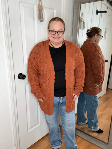 Clancy Cardigan Rust- Cozy Co