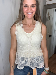 Larra Lace Layering Top Natural -Cozy Co