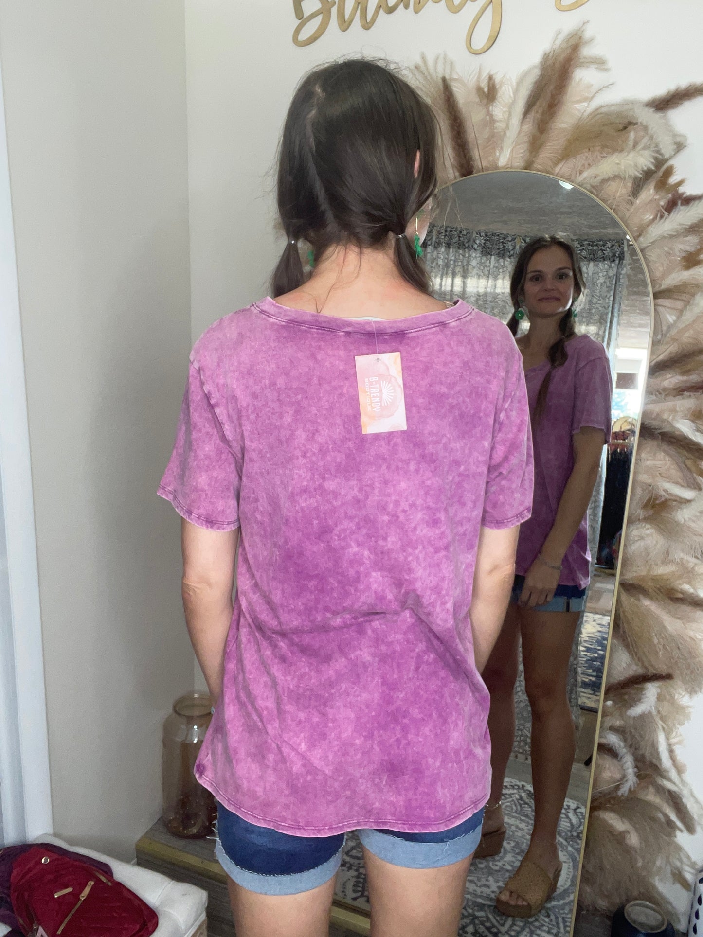 WASHED TOP - LIGHT Plum