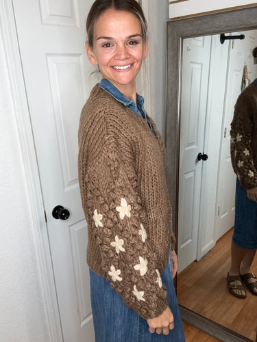 Hazel Chunky Knit Cardigan Mocha- Listicle