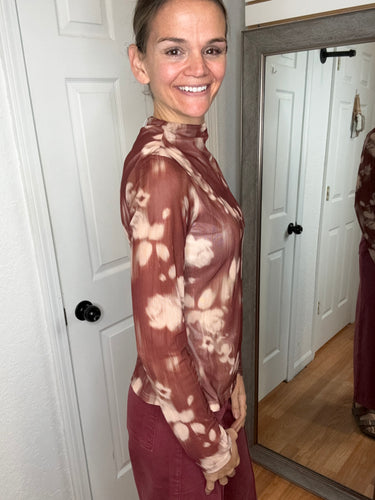 Mel Floral Mesh Long Sleeve Top- Anniewear