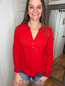 Prim Henley Top Red -Dna Couture