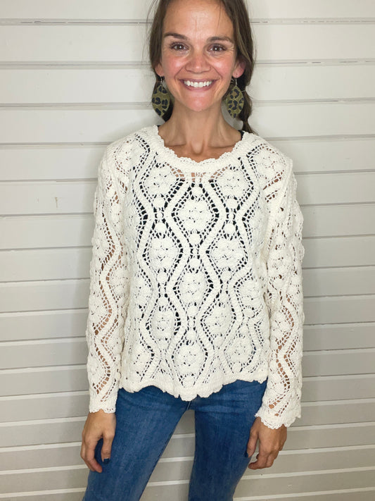 Gretchen Chenille Sweater Cream