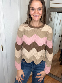 TAWANDA CHEVRON PULLOVER SWEATER - ANNIEWEAR