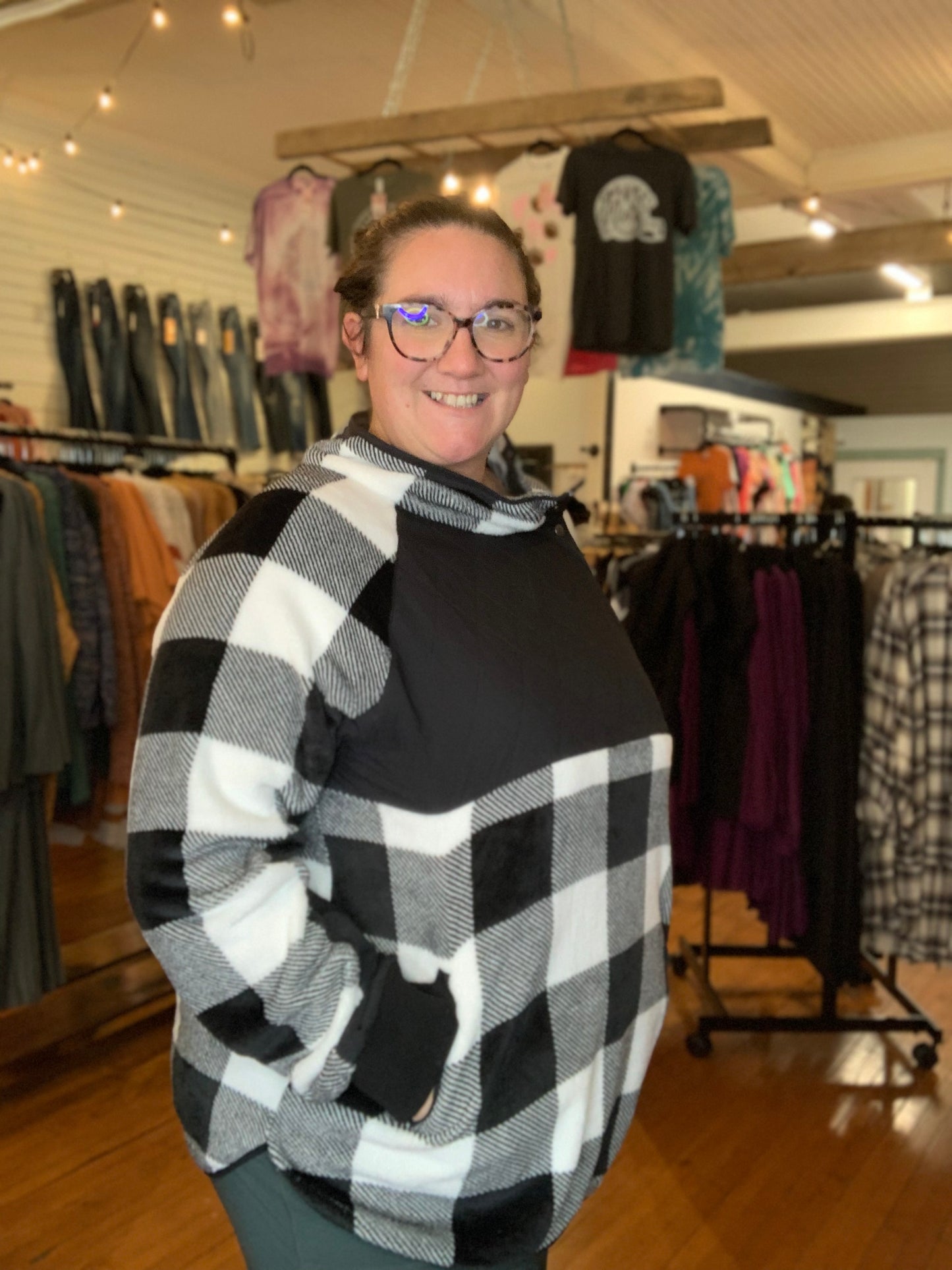 Alana - Fleece Plaid Pullover