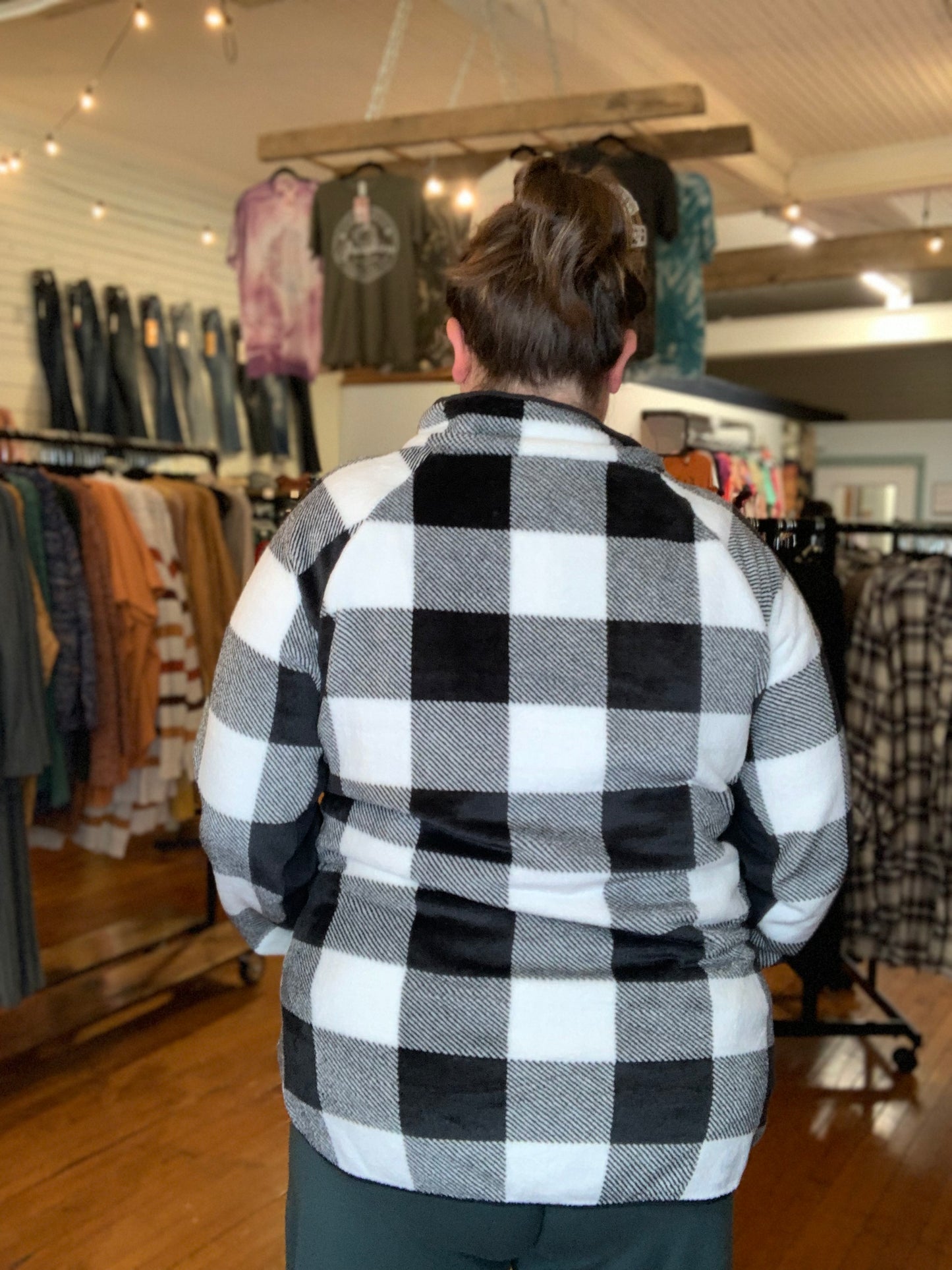 Alana - Fleece Plaid Pullover