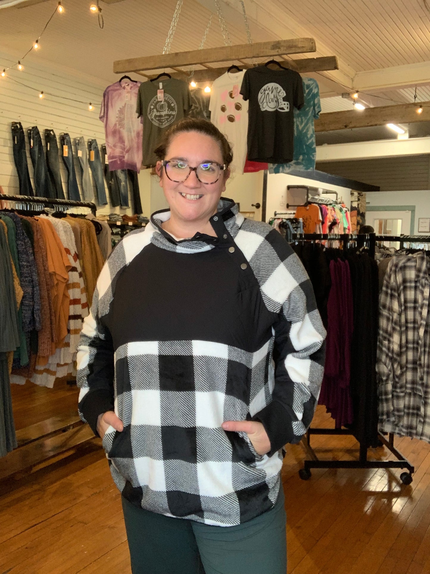 Alana - Fleece Plaid Pullover