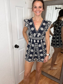 Raleigh Romper Navy- Skies Are Blue