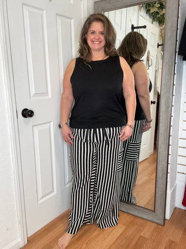 Sally Wide Leg Pant Black&White- Jade By Jane
