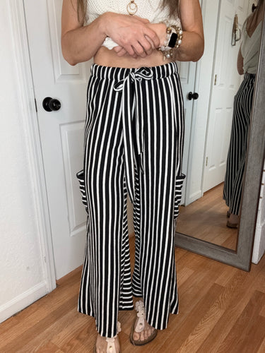 Sally Wide Leg Pant Black&White- Jade By Jane