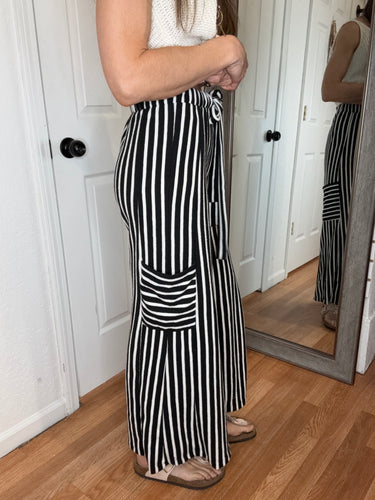 Sally Wide Leg Pant Black&White- Jade By Jane