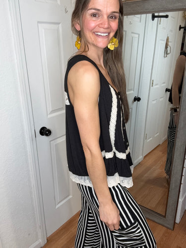 Quincie Button Down Sleeveless Top- Pol
