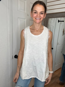 Liora Lace Trimmed Tank Top Ivory- Vocal