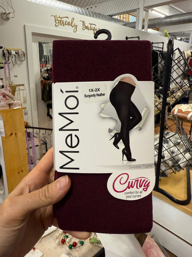 FOOTED SWEATER TIGHTS BURGUNDY - ME MOI