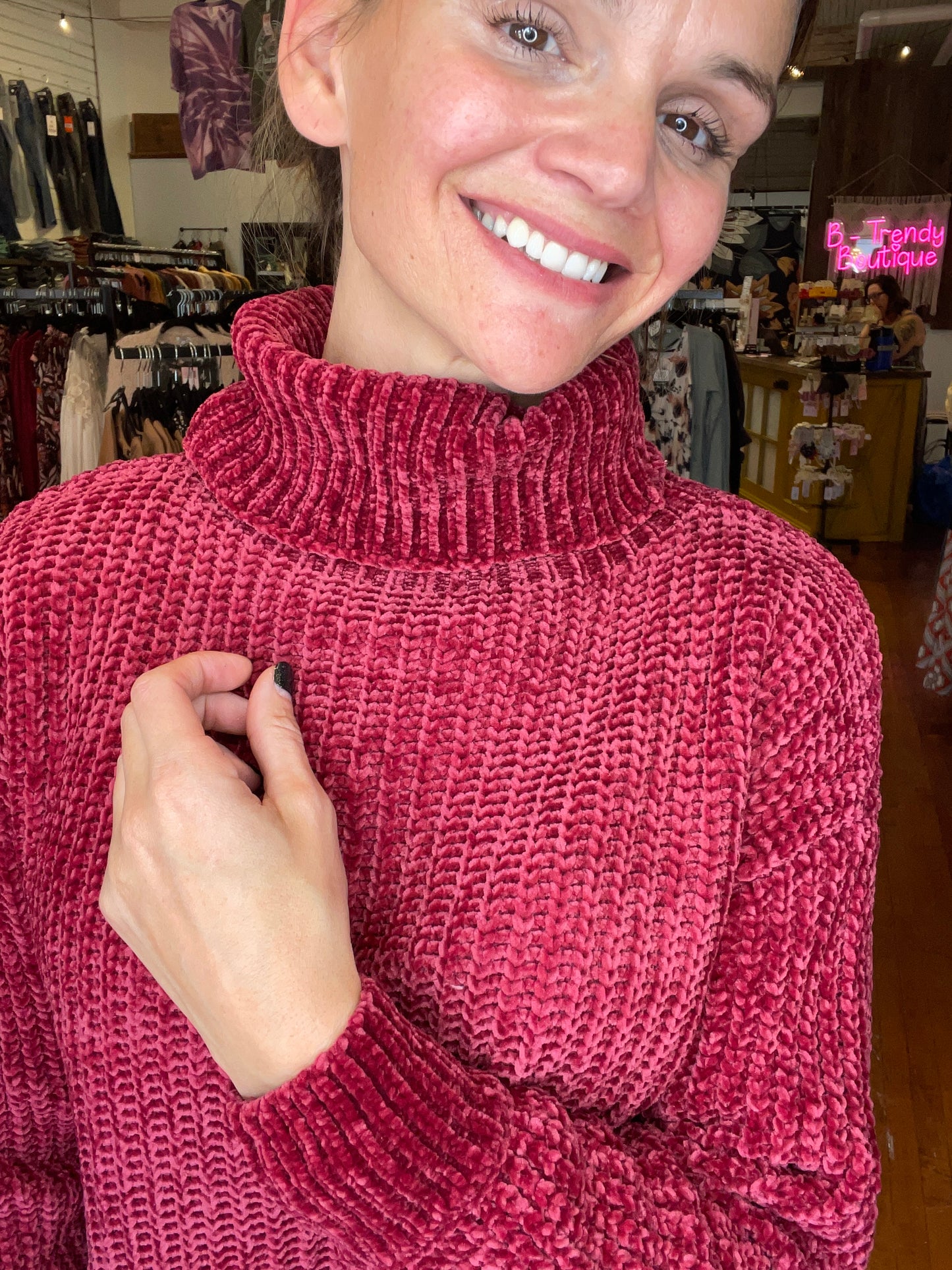 Bernetta Chenille Turtleneck Sweater