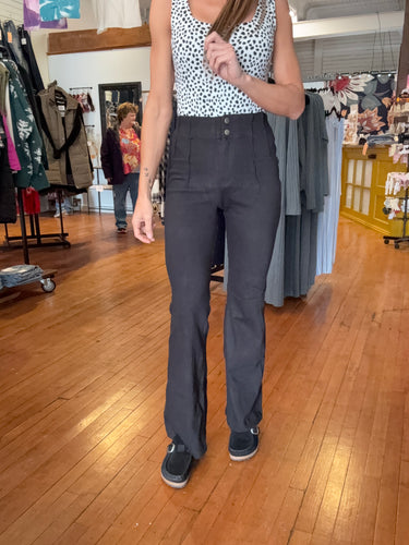 RYKA FLARE TWILL PANT -  BLACK