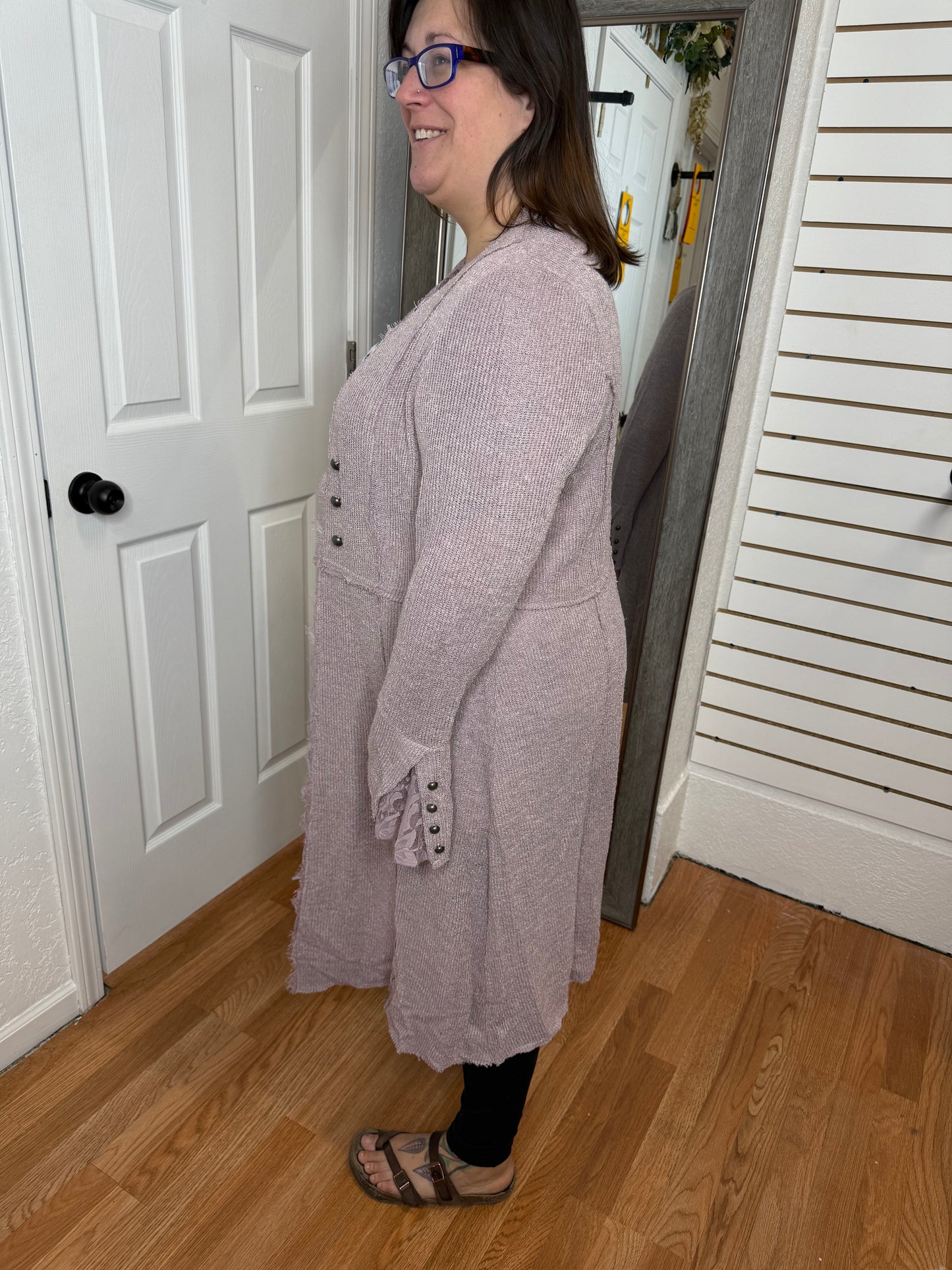 BEATRICE CARDIGAN- MAUVE - BY VOCAL