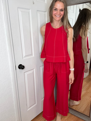 Selena Top & Pants Set Sold Separate Red - Hayden La