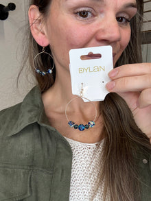 Honor Hoop Earrings Blue-Dylan Jewelry