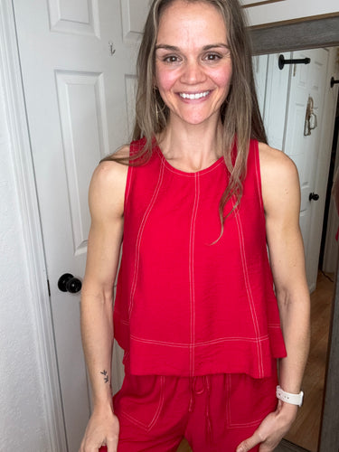Selena Top & Pants Set Sold Separate Red - Hayden La