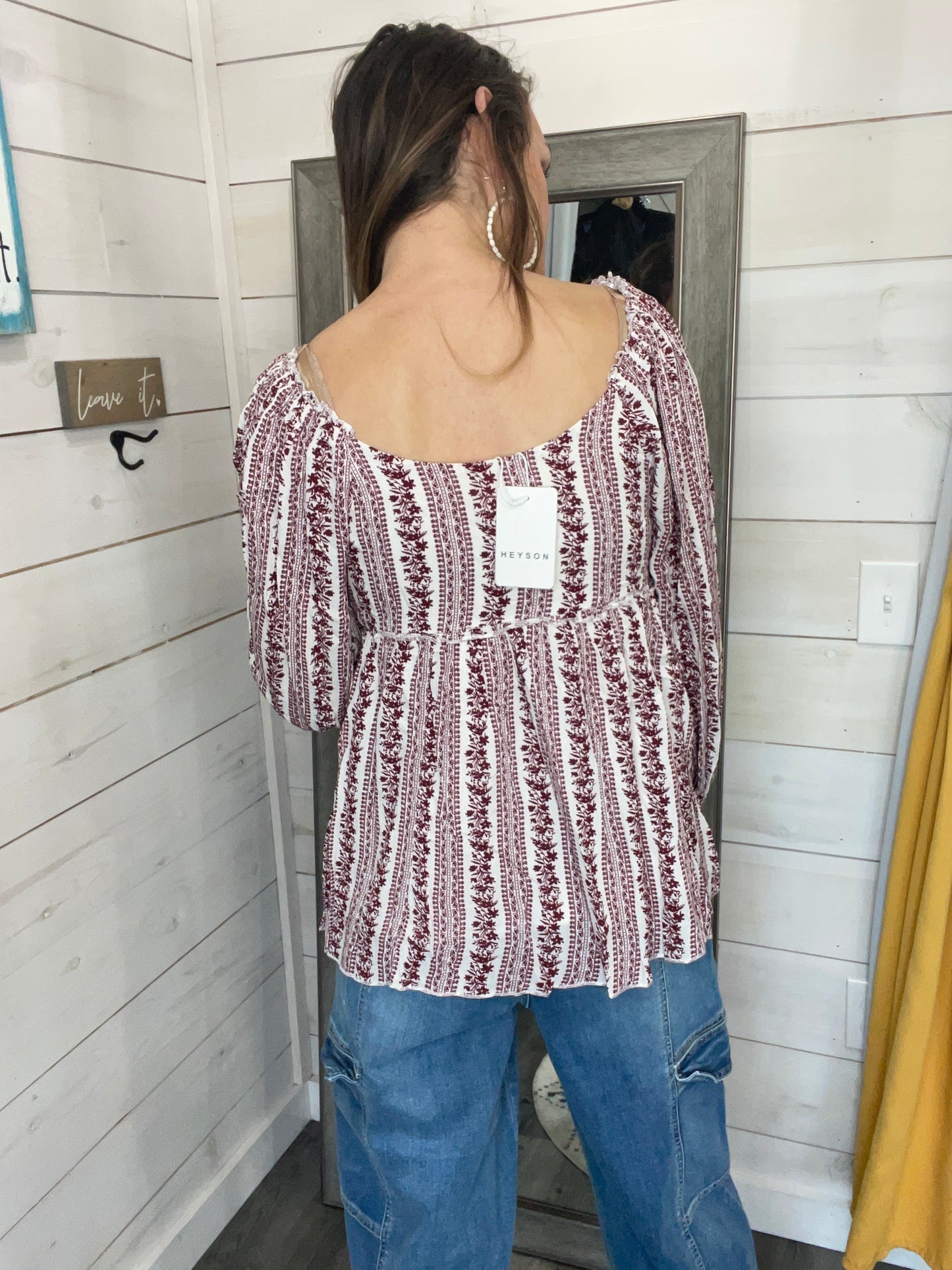 SMOCKED-BUST FLARE TOP