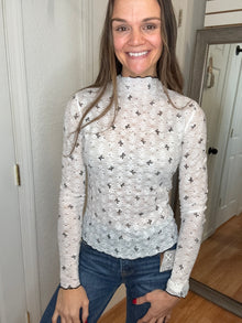 CLARE MESH LACE TOP WHITE - DAVI & DANI