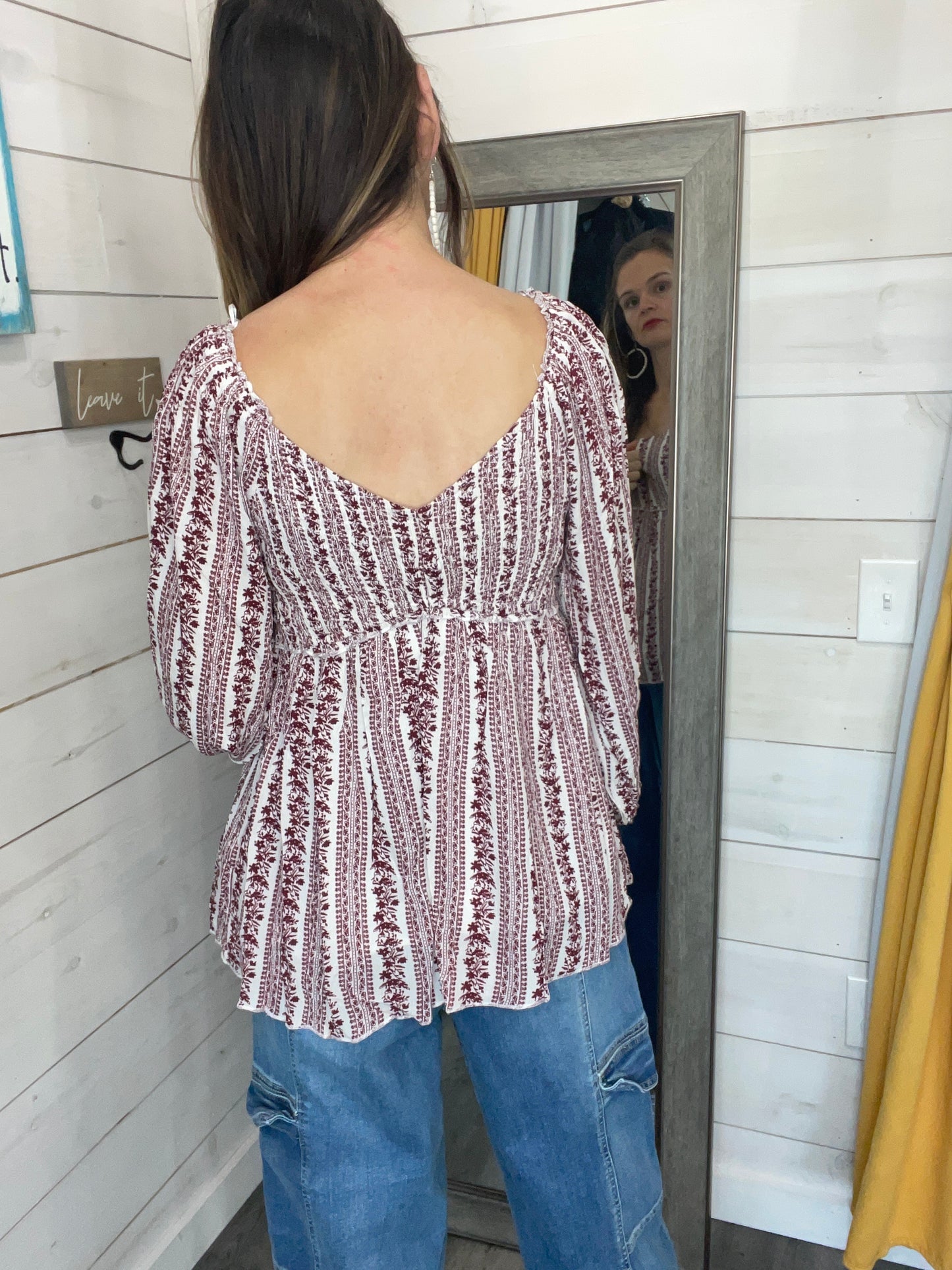 SMOCKED-BUST FLARE TOP