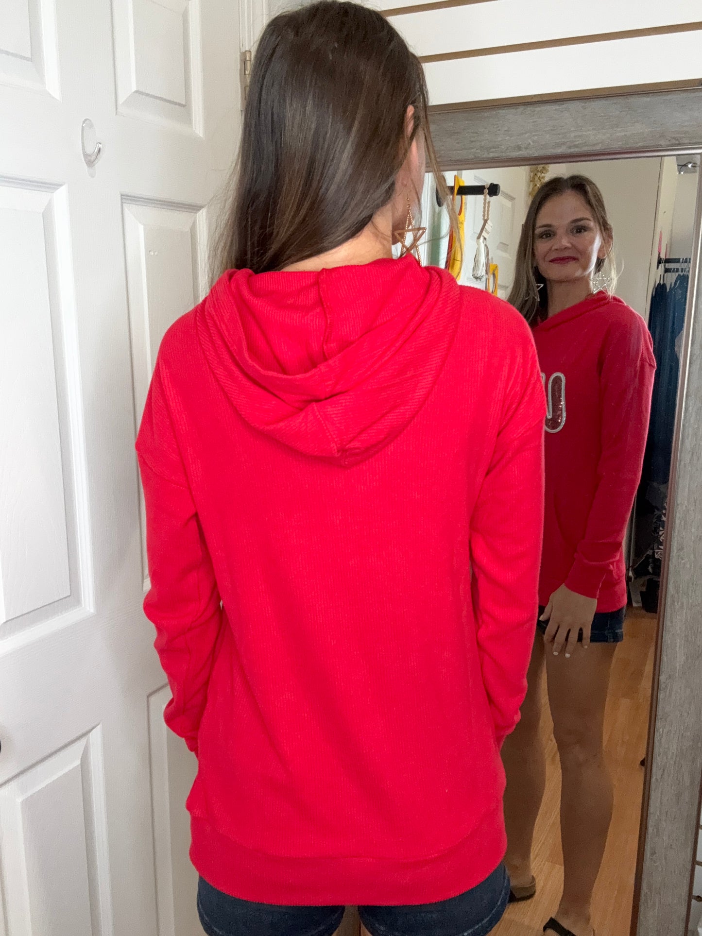 CORRINE USA SEQUIN HOODED TOP - MICHELLE MAE