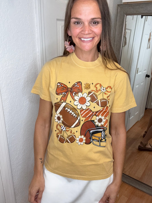 FLORAL FOOTBALL GRAPHIC TEE