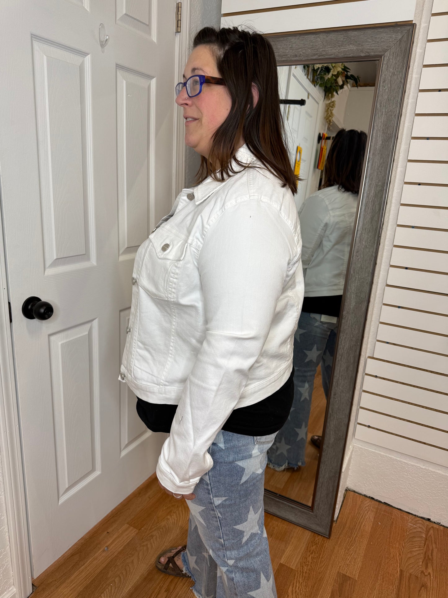 LILYJANE WHITE DENIM JACKET- RISEN