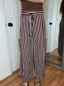 Sally Wide Leg Pants Mahogony & Oat - Jade By Jane